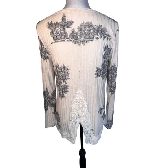 Rewind womens size M ribbed crochet embroidered crochet lace vented back tunic - Picture 2 of 7